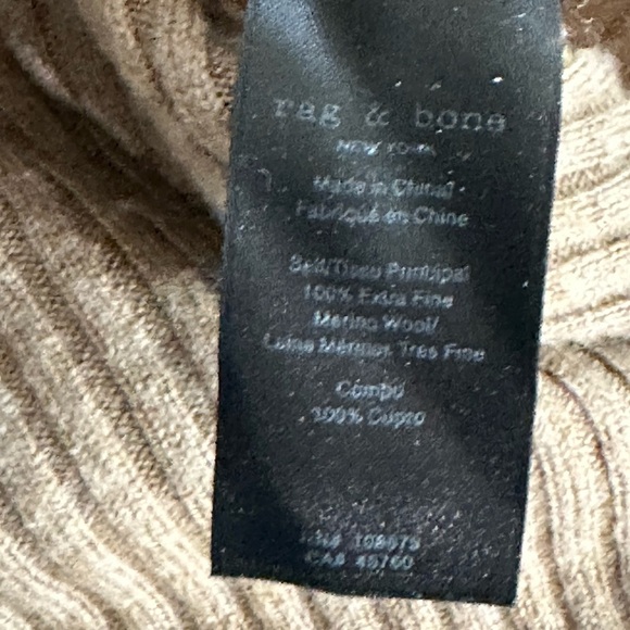 rag & bone Merino Wool Ribbed Sweater w/ Nylon Shoulder Detail (M) - Picture 7 of 7